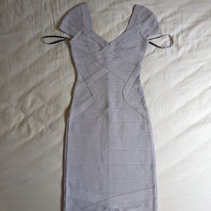 Herve Leger Lavender Cap Sleeve Bandage Cocktail Dress XXS